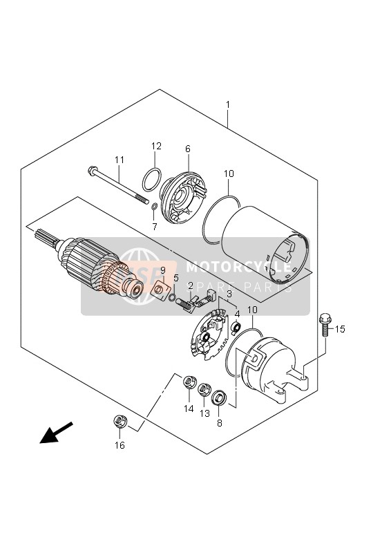 Suzuki AN650A BURGMAN EXECUTIVE 2007 Starting Motor for a 2007 Suzuki AN650A BURGMAN EXECUTIVE